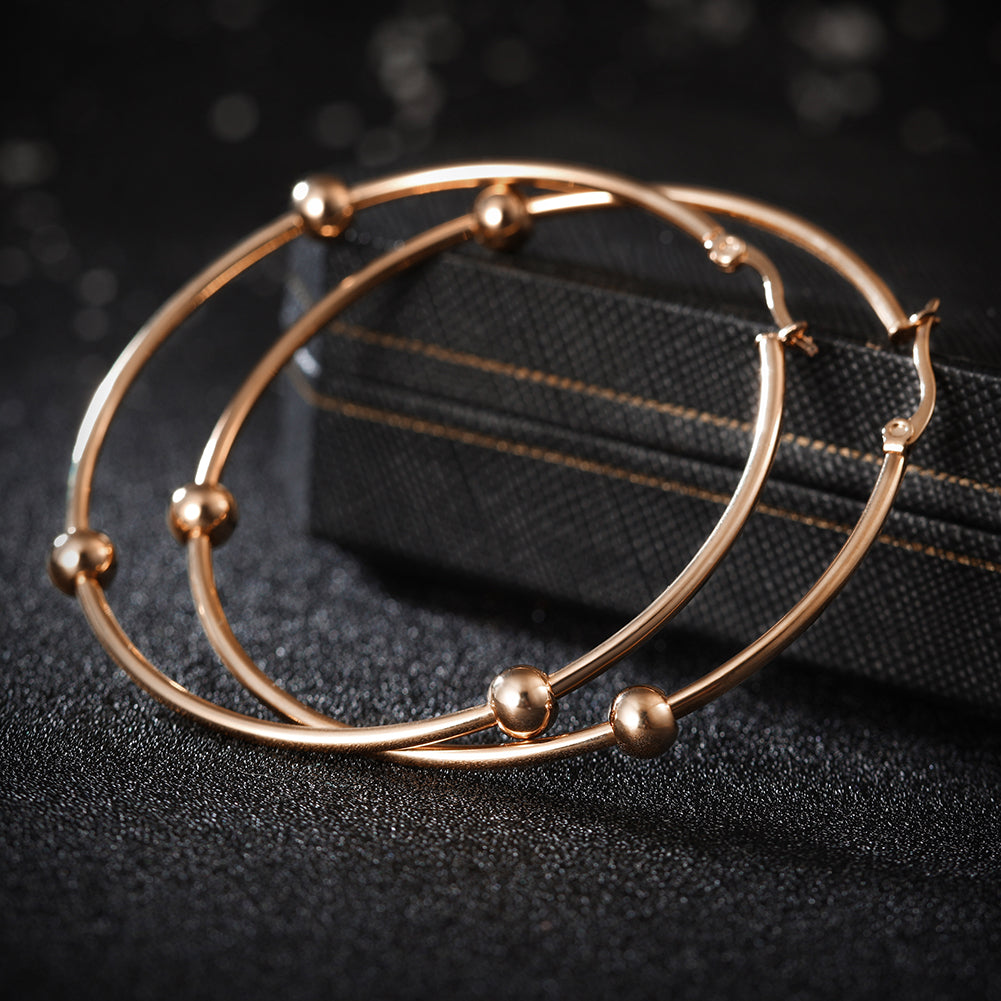 Large circular smooth earrings-SCE249ST