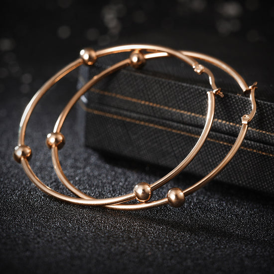 Large circular smooth earrings-SCE249ST
