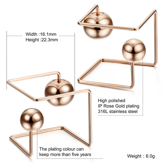 Spherical smooth creative earrings-SCE252ST