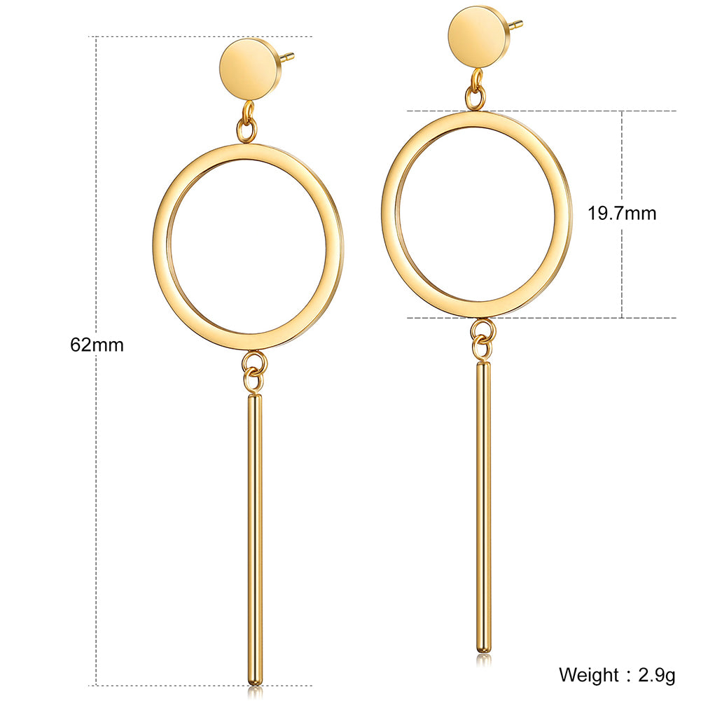 Circular smooth earrings-SCE256ST