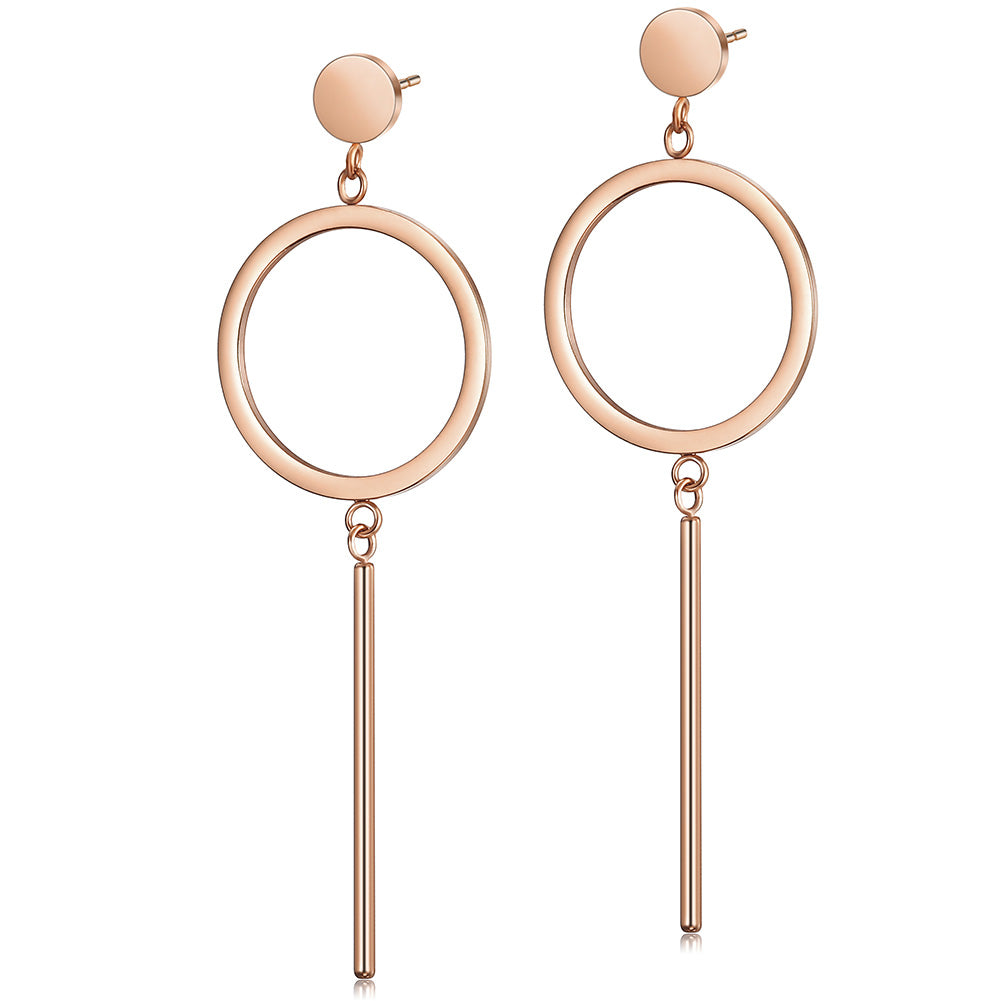 Circular smooth earrings-SCE256ST