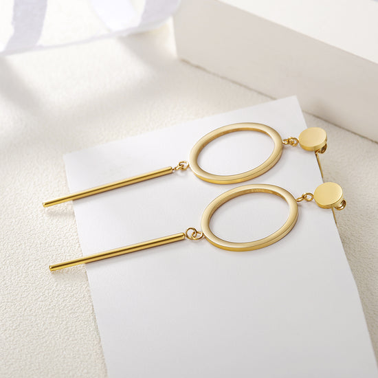 Circular smooth earrings-SCE256ST