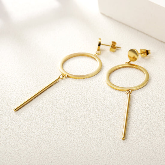 Circular smooth earrings-SCE256ST