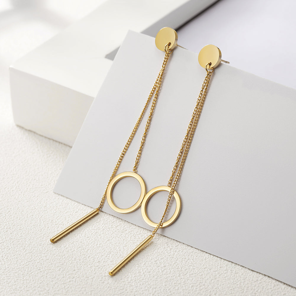 Chain ring earrings-SCE257ST
