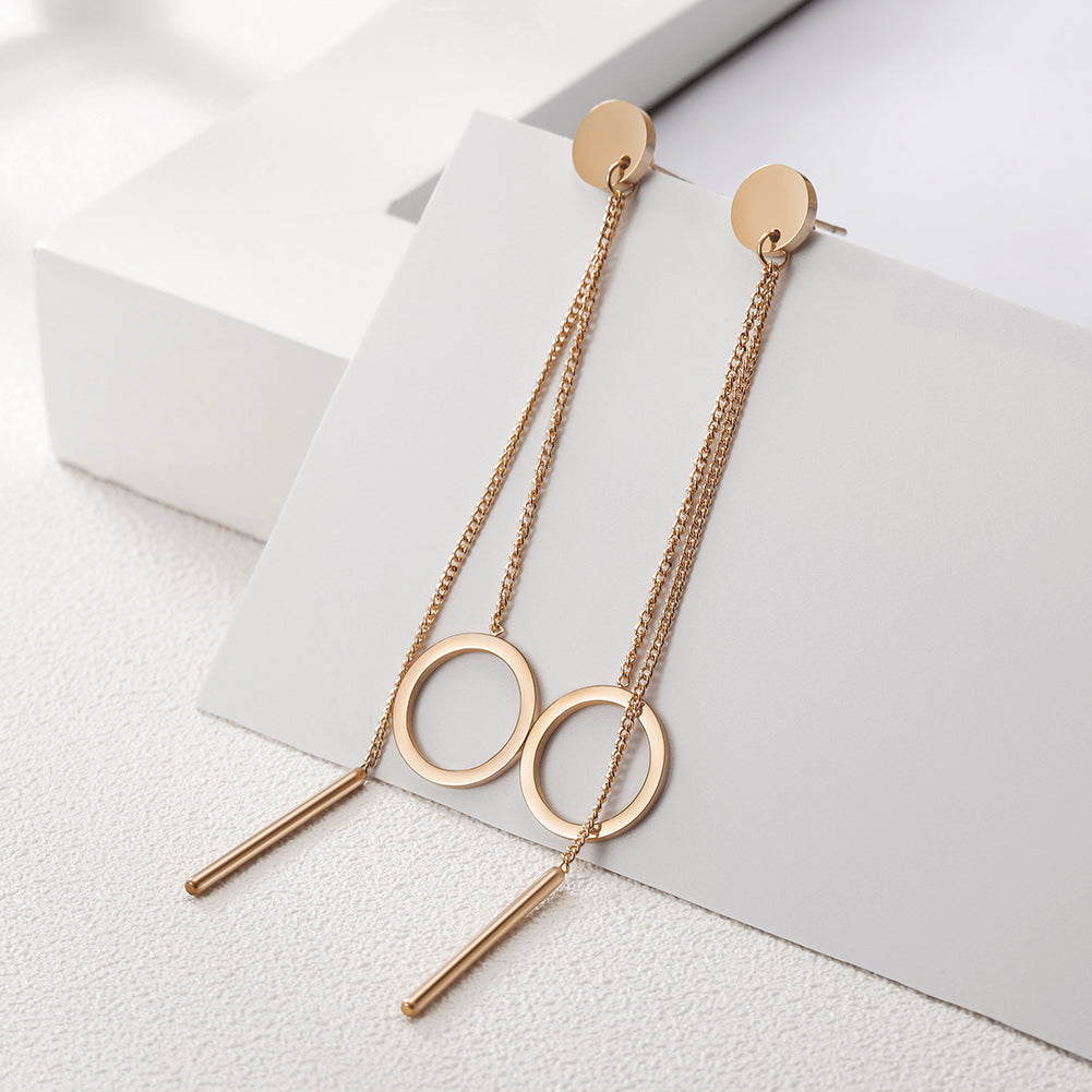 Chain ring earrings-SCE257ST