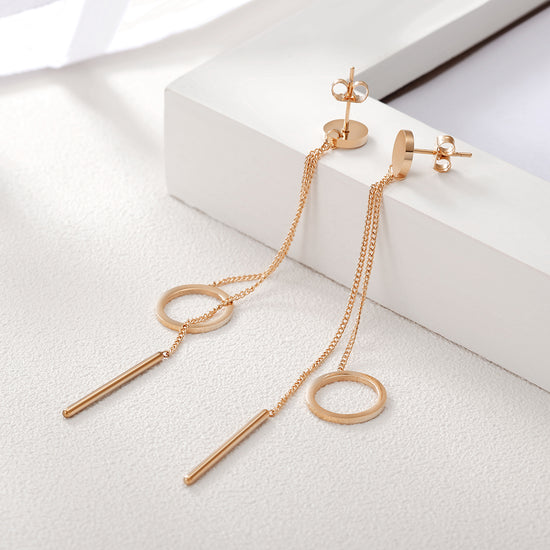 Chain ring earrings-SCE257ST