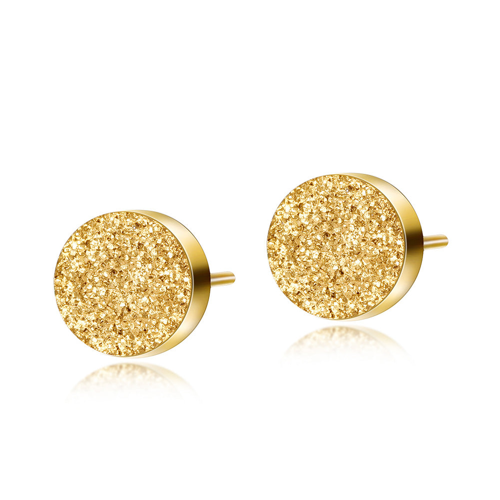 Golden full diamond earrings-SCE267ST