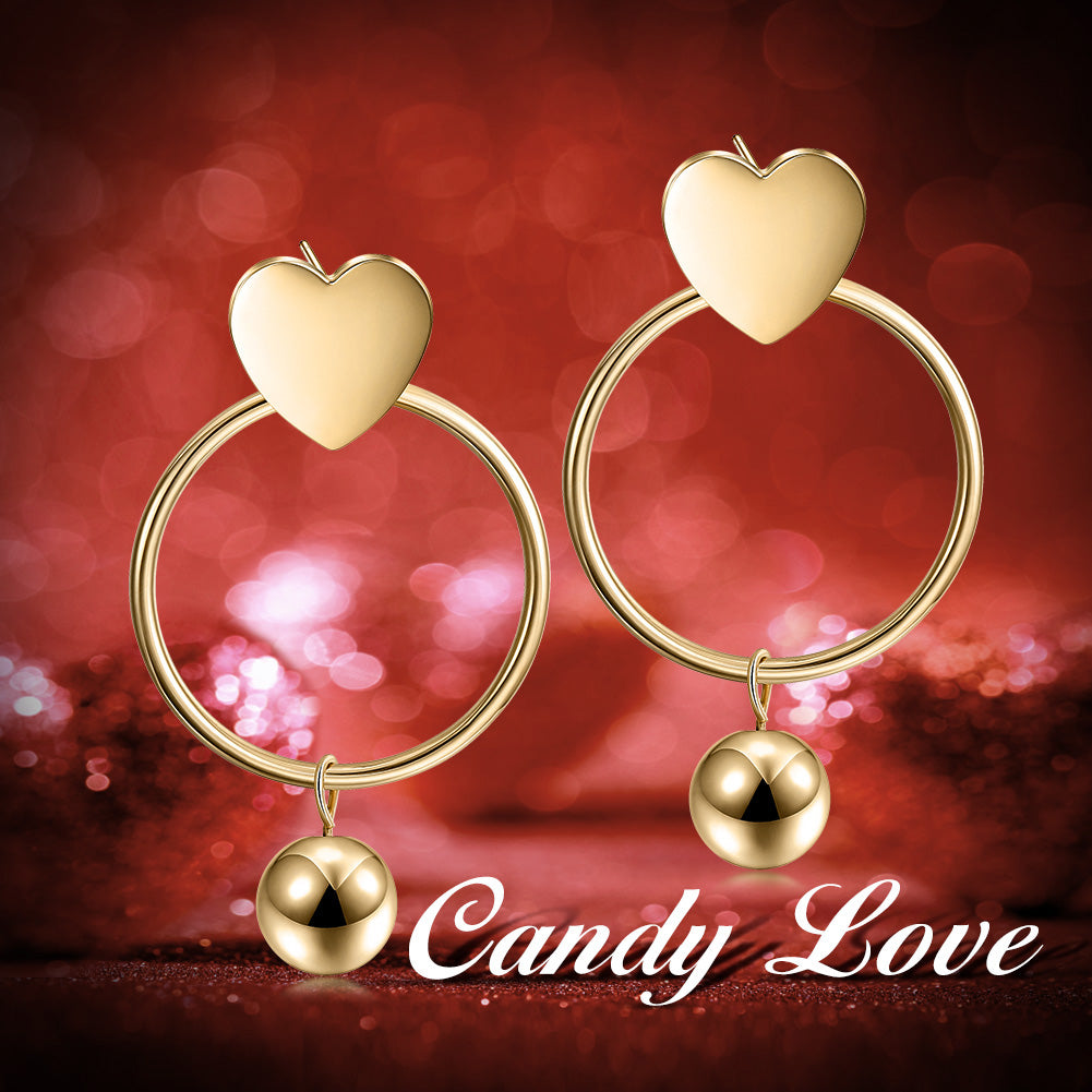 Love Circle Earrings-SCE276ST