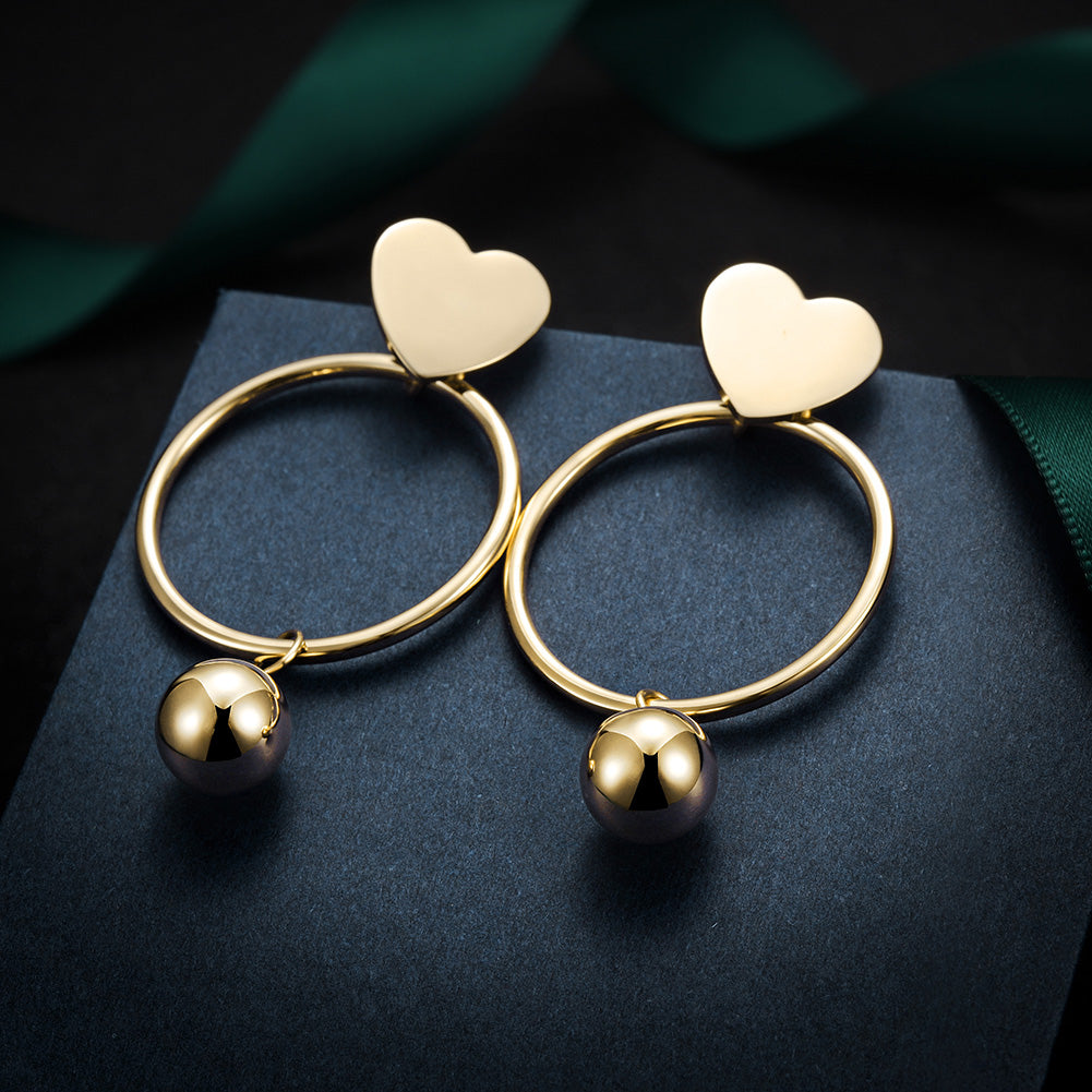 Love Circle Earrings-SCE276ST
