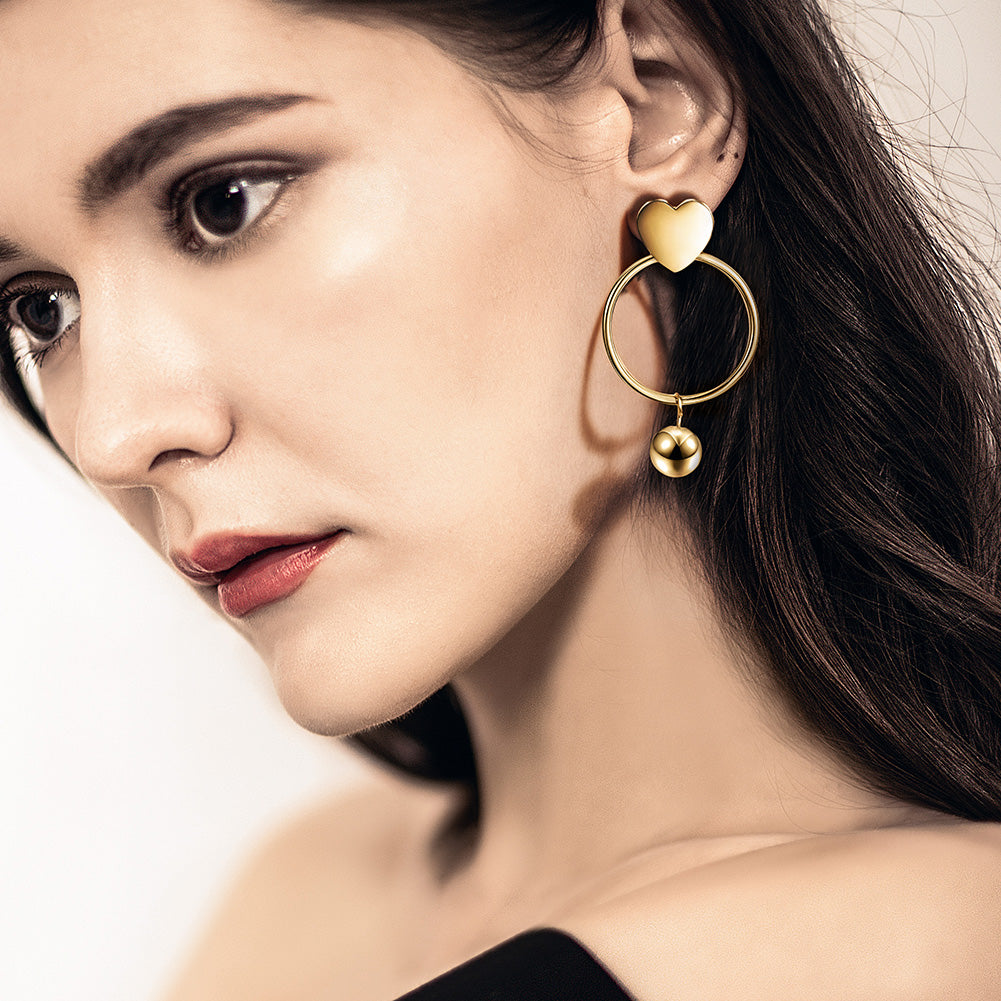 Love Circle Earrings-SCE276ST