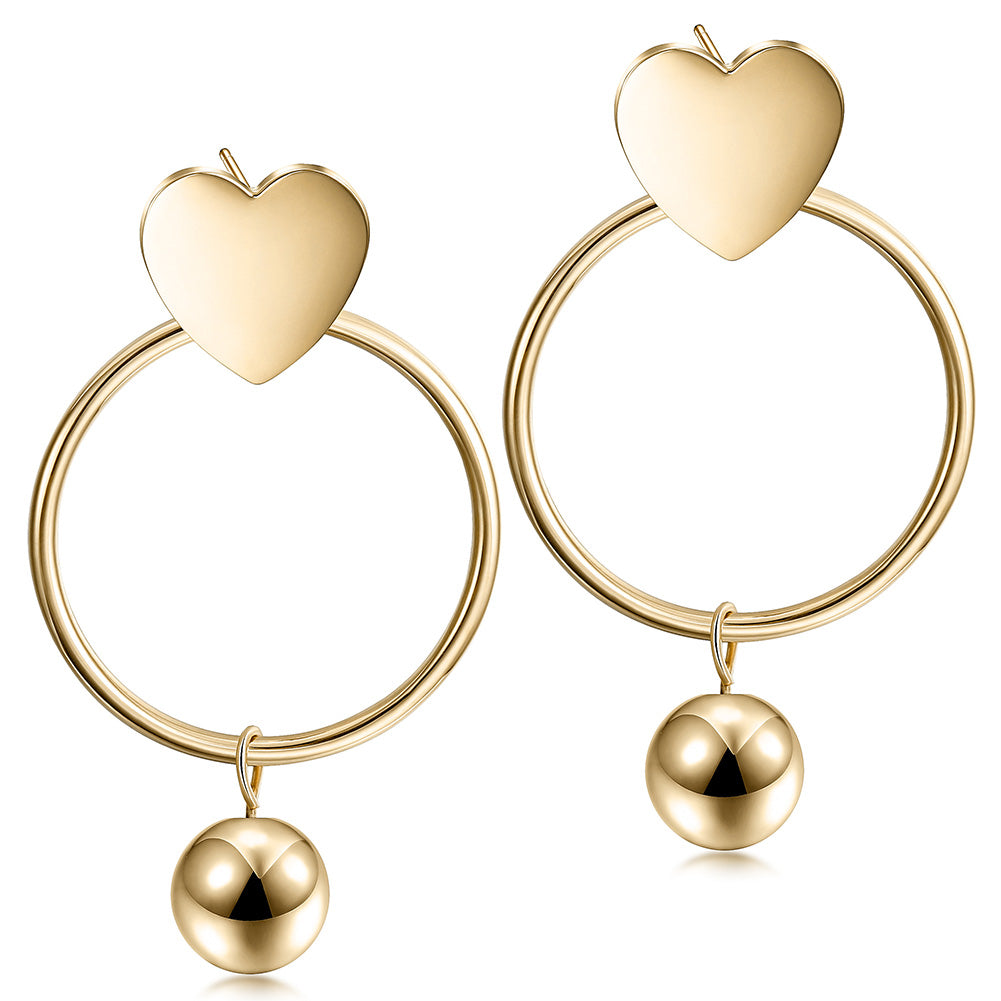 Love Circle Earrings-SCE276ST