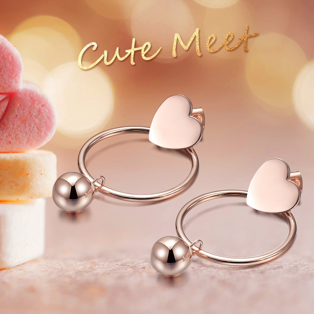 Love Circle Earrings-SCE276ST