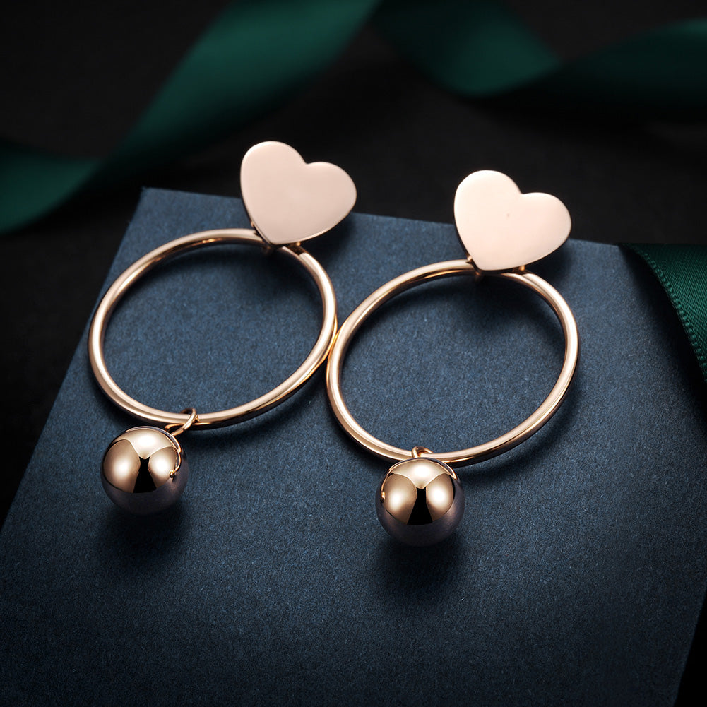 Love Circle Earrings-SCE276ST