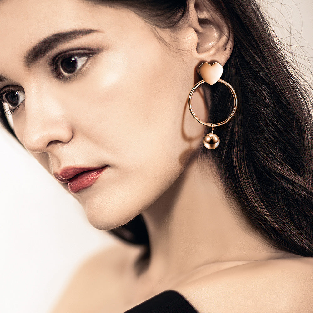Love Circle Earrings-SCE276ST