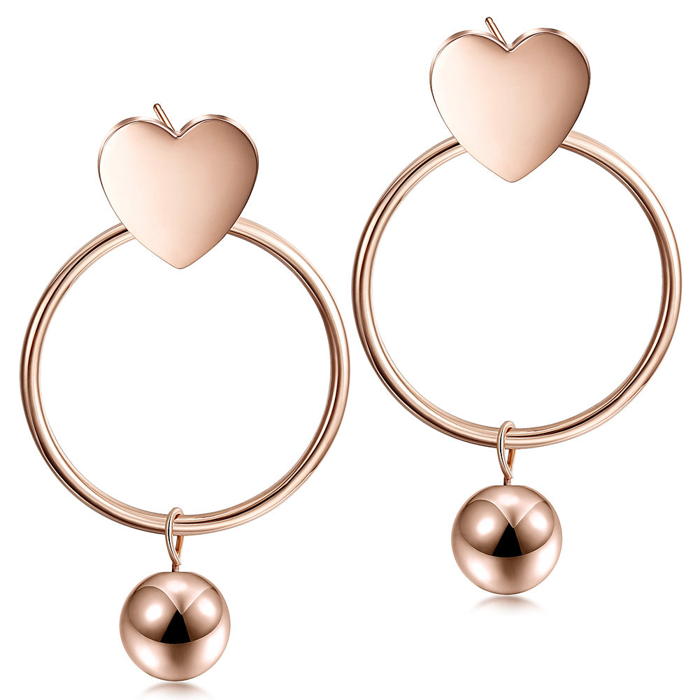 Love Circle Earrings-SCE276ST