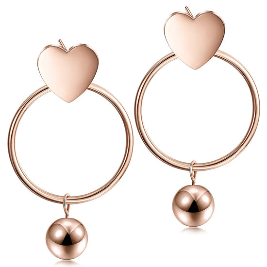 Love Circle Earrings-SCE276ST