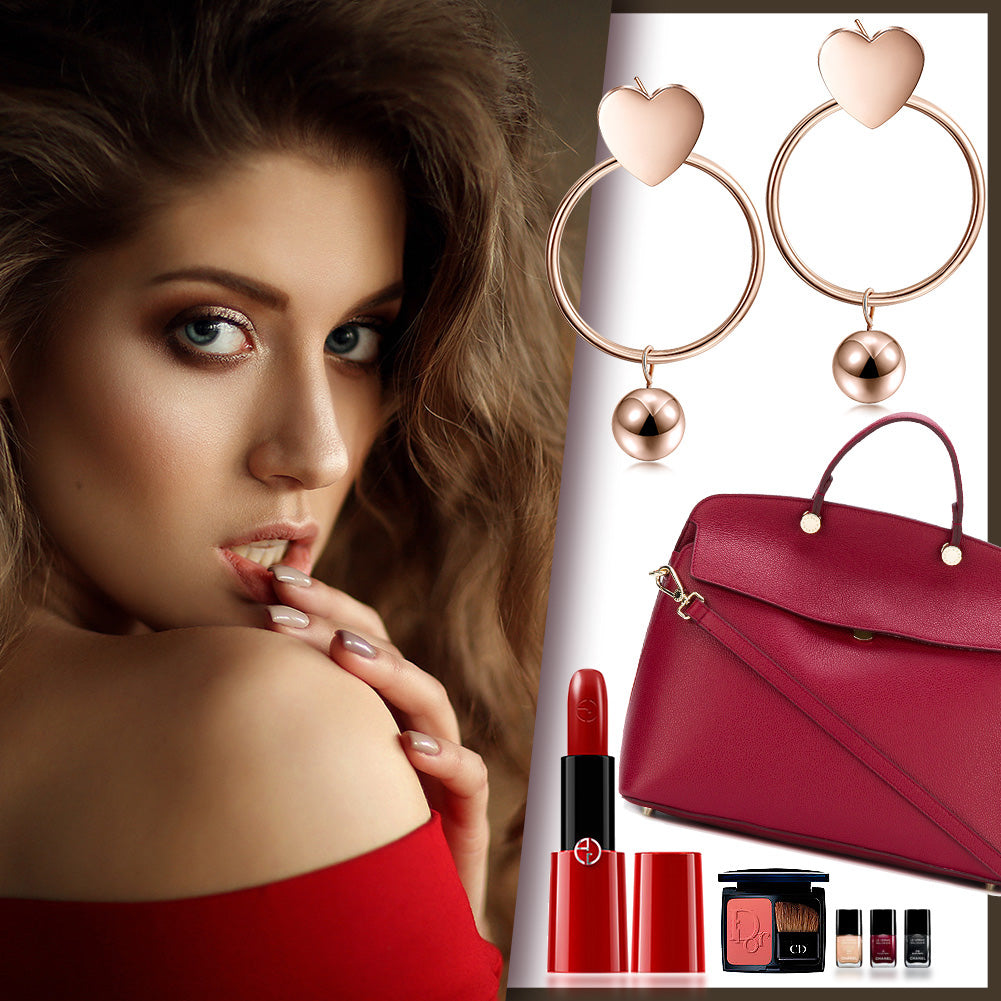 Love Circle Earrings-SCE276ST