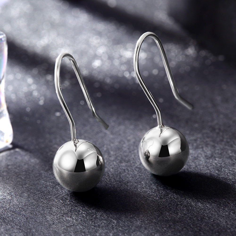 Silver round earrings-SCE283