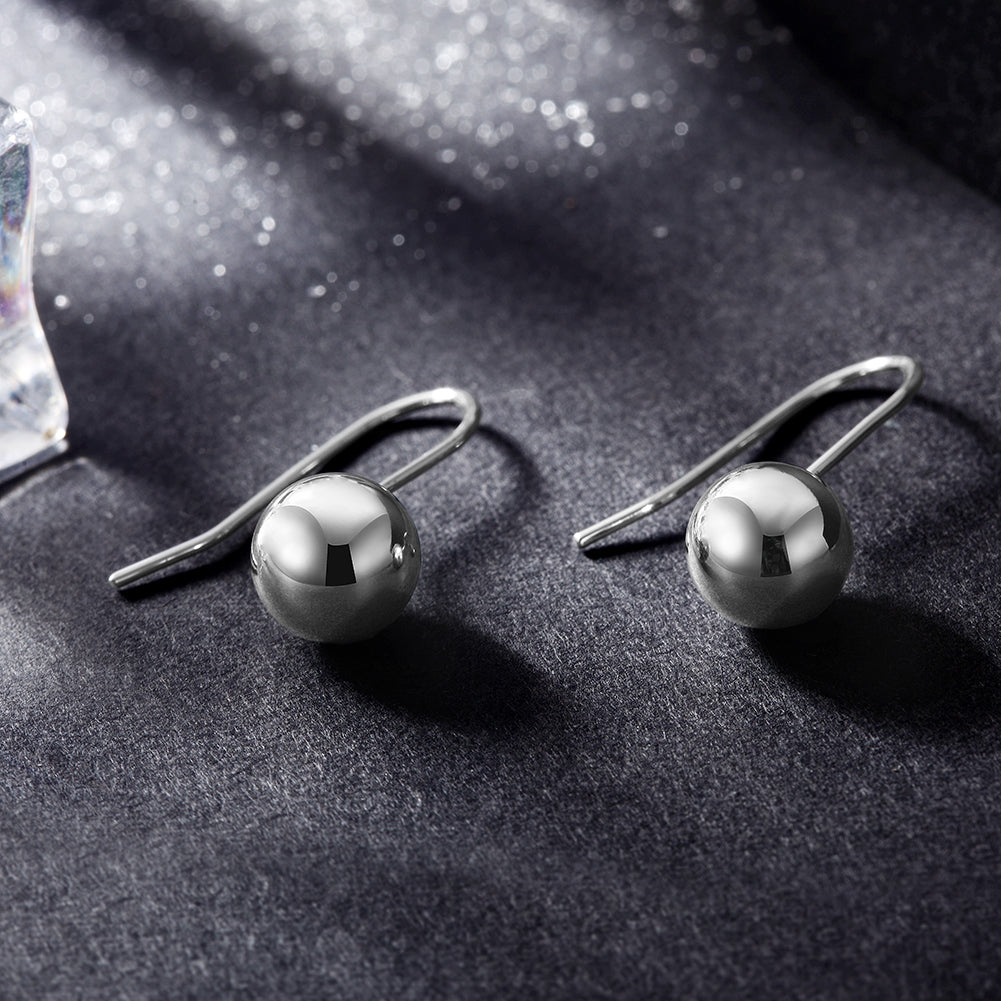 Silver round earrings-SCE283