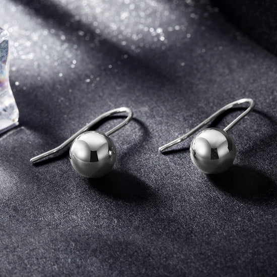 Silver round earrings-SCE283
