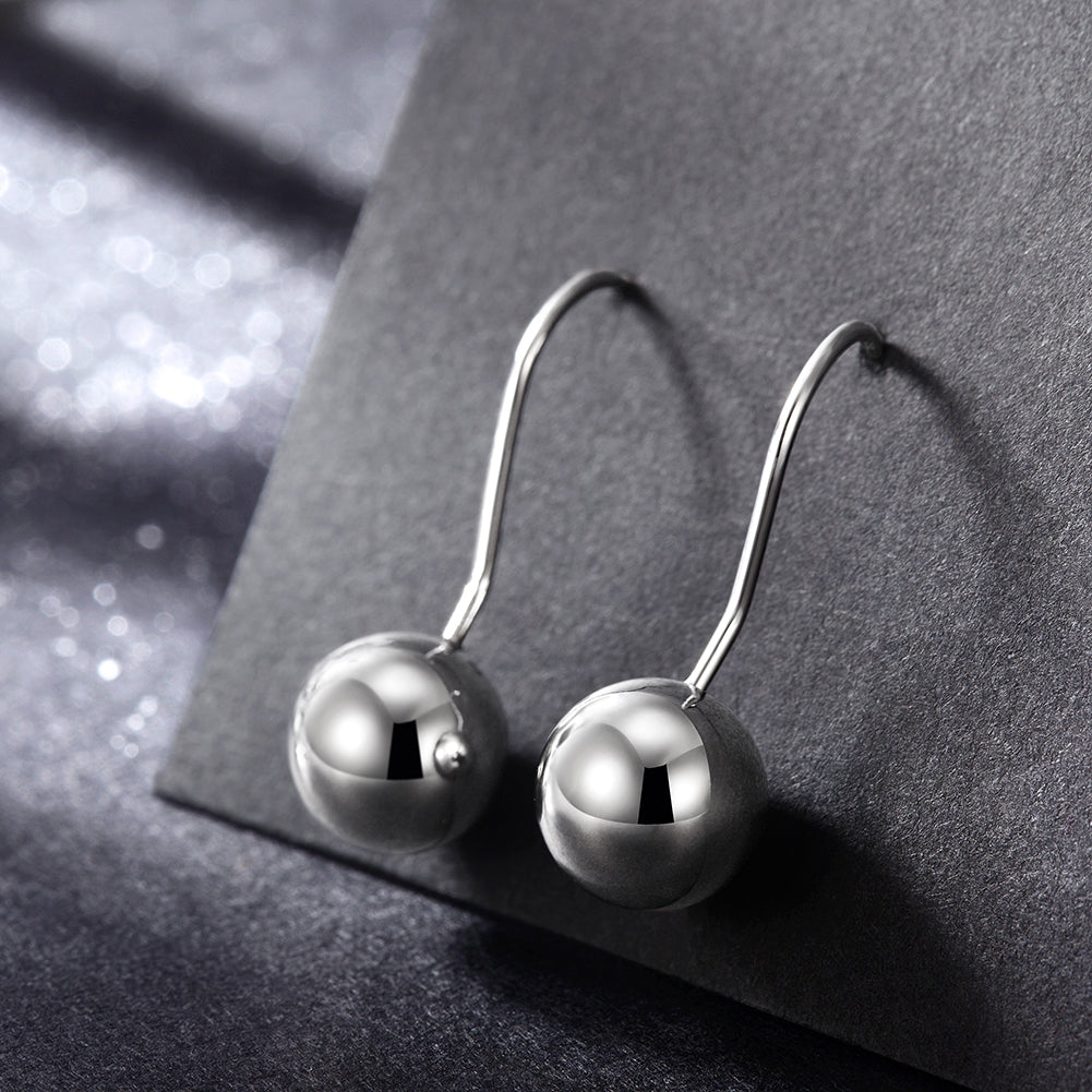 Silver round earrings-SCE283