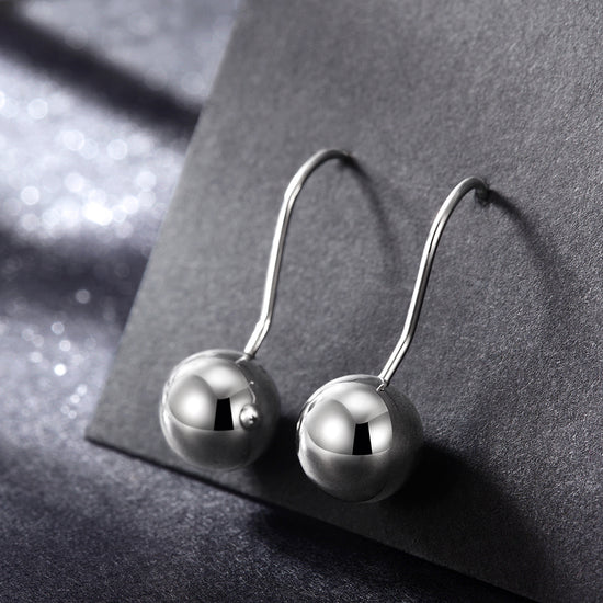 Silver round earrings-SCE283