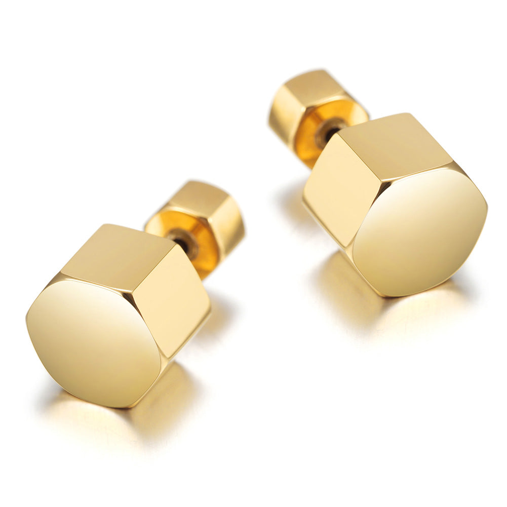 Cylindrical smooth earrings-SCE286ST