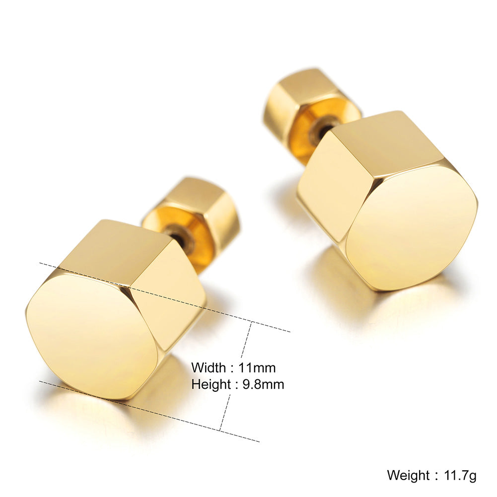 Cylindrical smooth earrings-SCE286ST