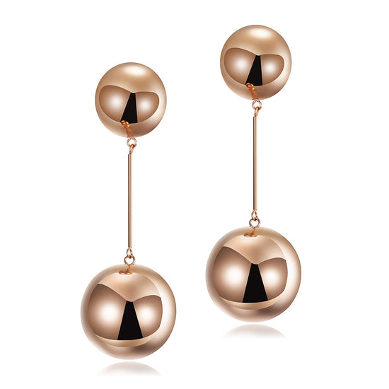 Two round ball earrings-SCE287ST