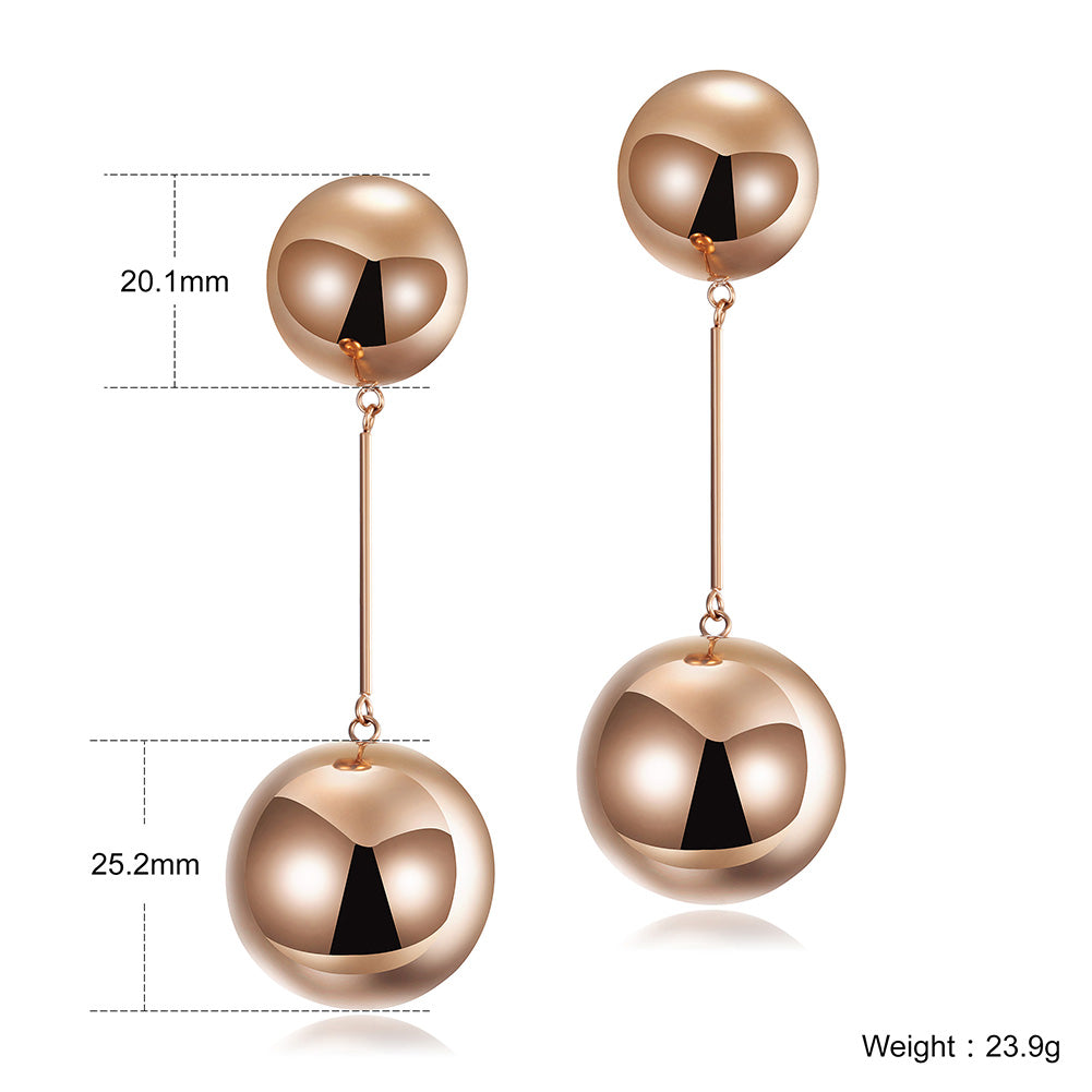 Two round ball earrings-SCE287ST