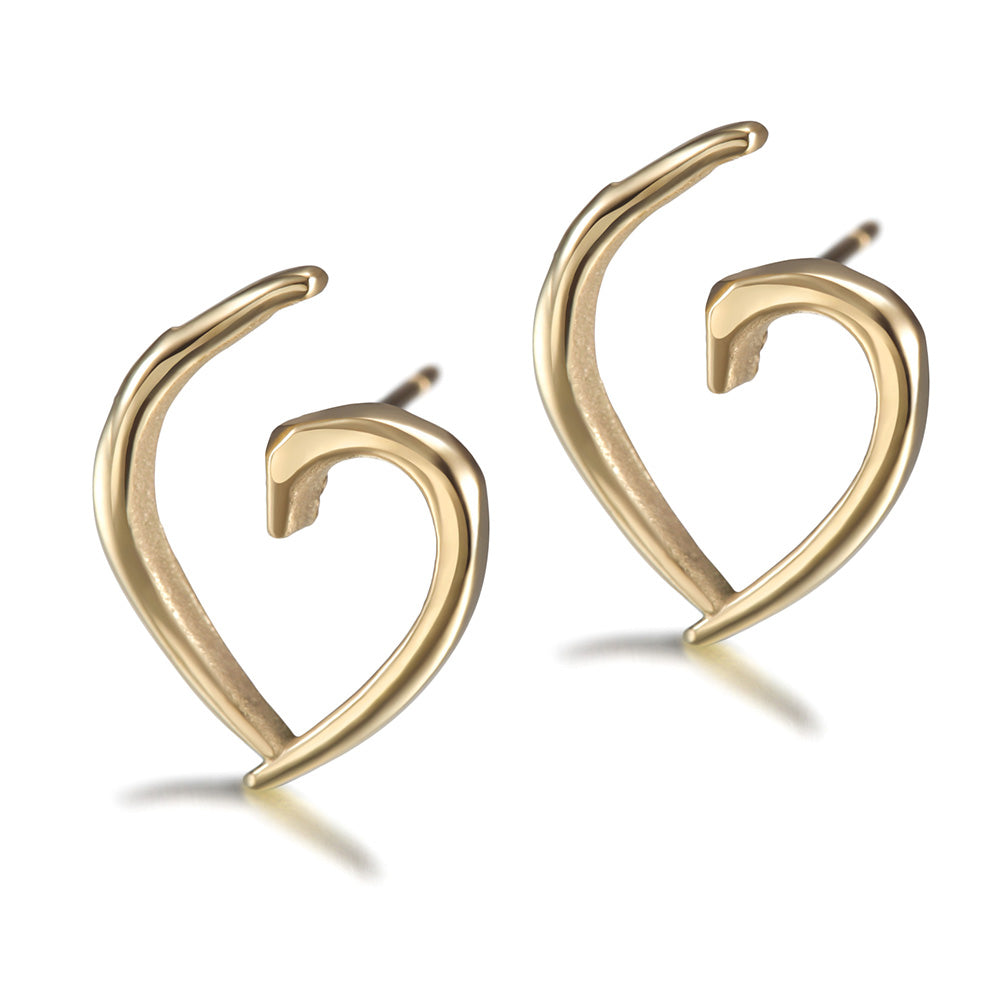 Irregular heart-shaped earrings-SCE288ST