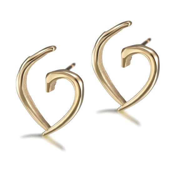 Irregular heart-shaped earrings-SCE288ST