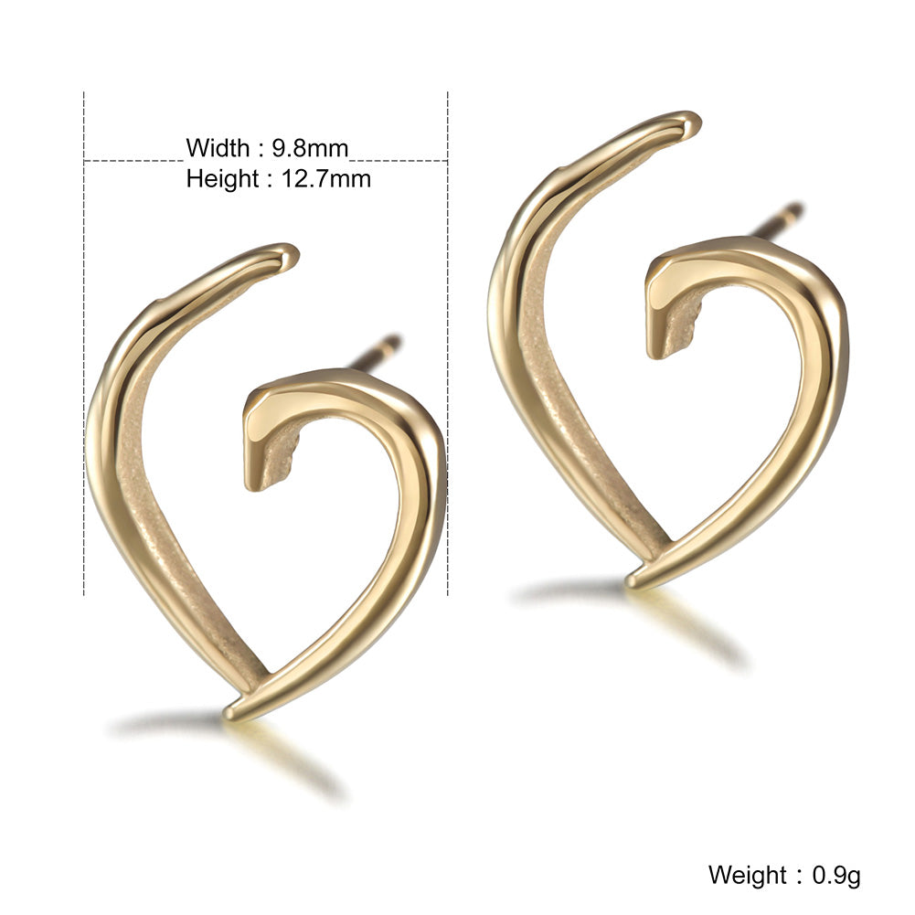 Irregular heart-shaped earrings-SCE288ST