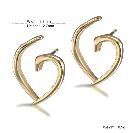 Irregular heart-shaped earrings-SCE288ST