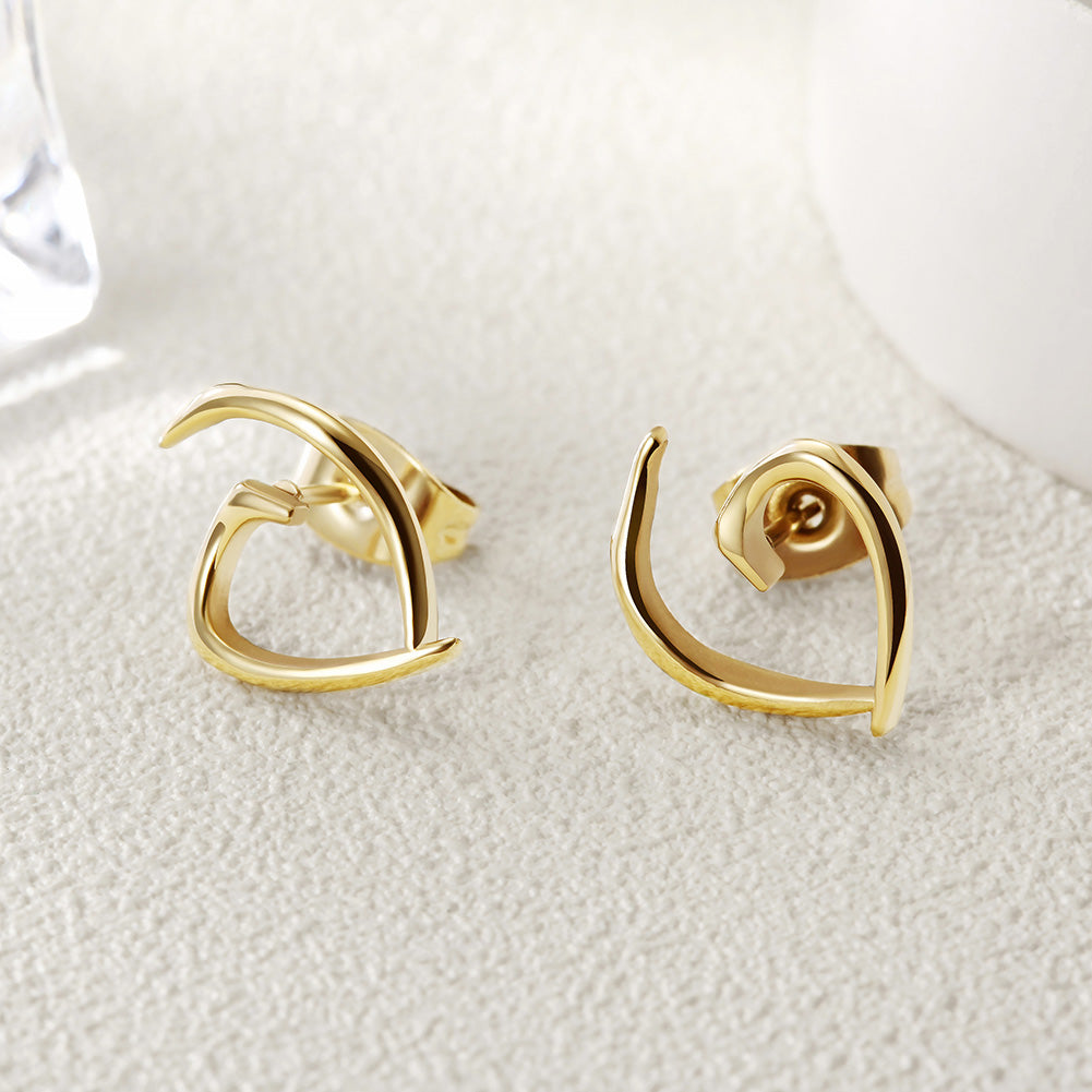 Irregular heart-shaped earrings-SCE288ST