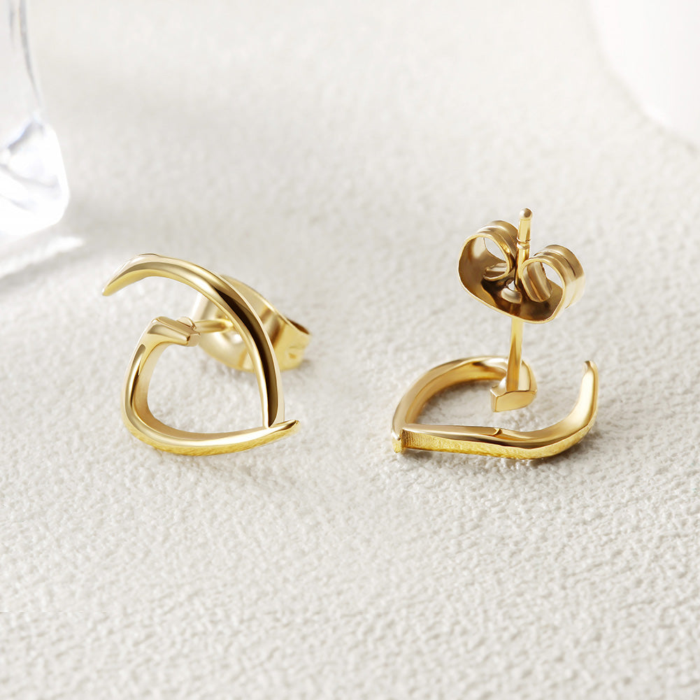 Irregular heart-shaped earrings-SCE288ST