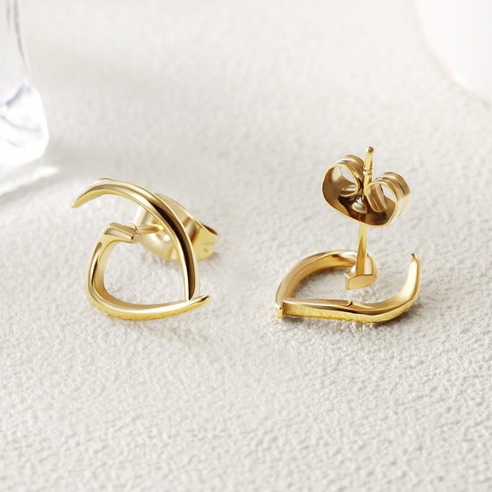 Irregular heart-shaped earrings-SCE288ST
