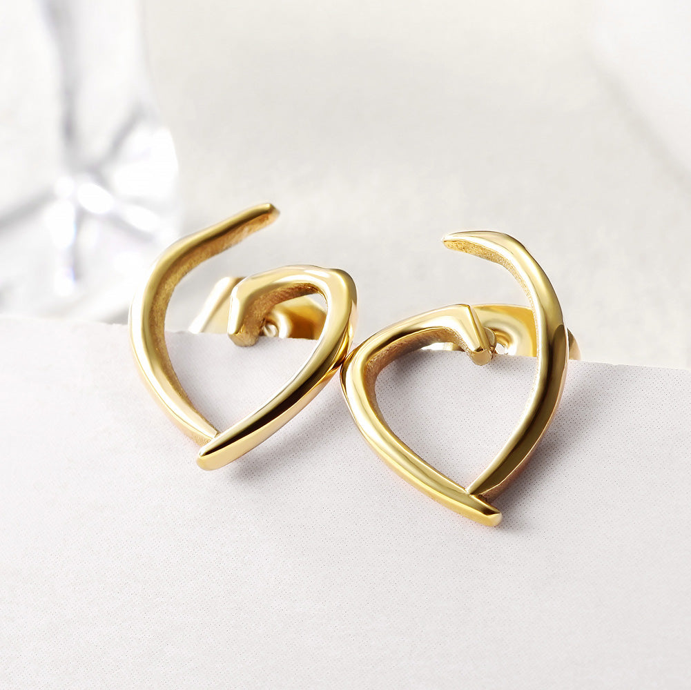 Irregular heart-shaped earrings-SCE288ST