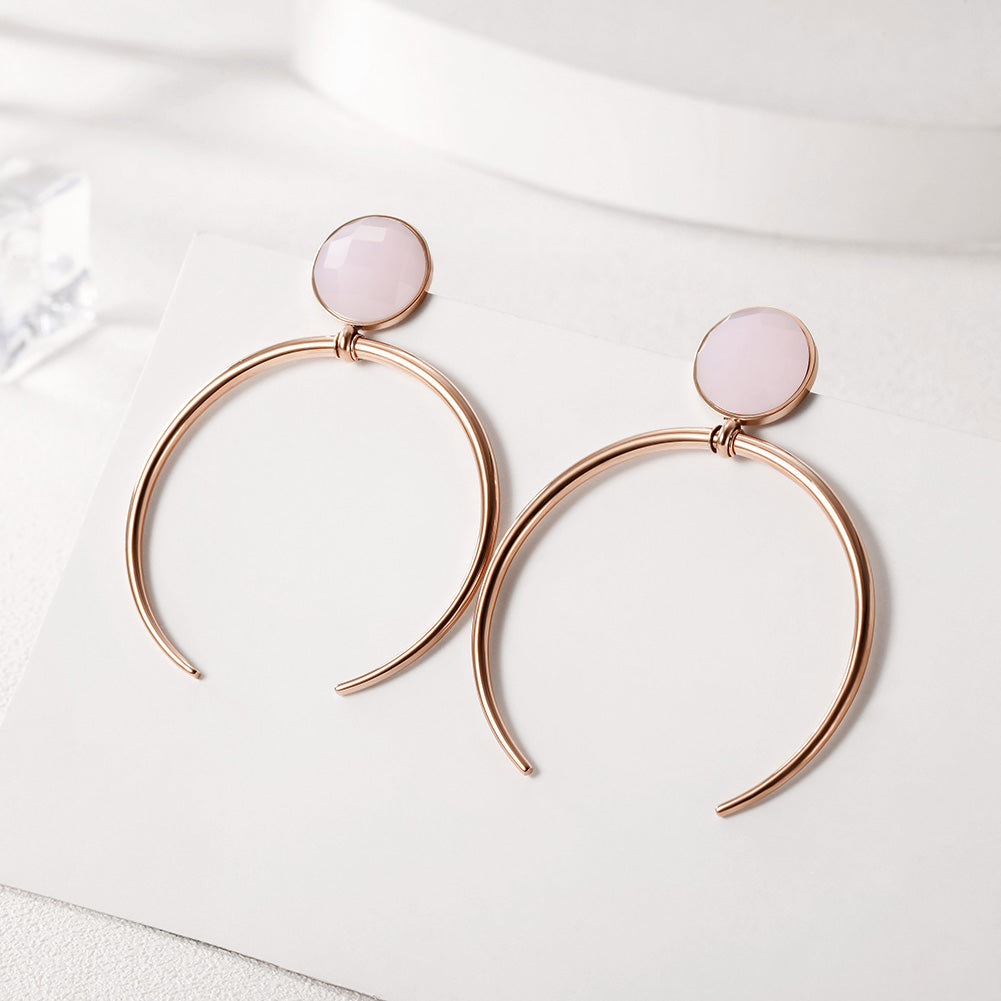 Big C Circle Earrings-SCE289ST