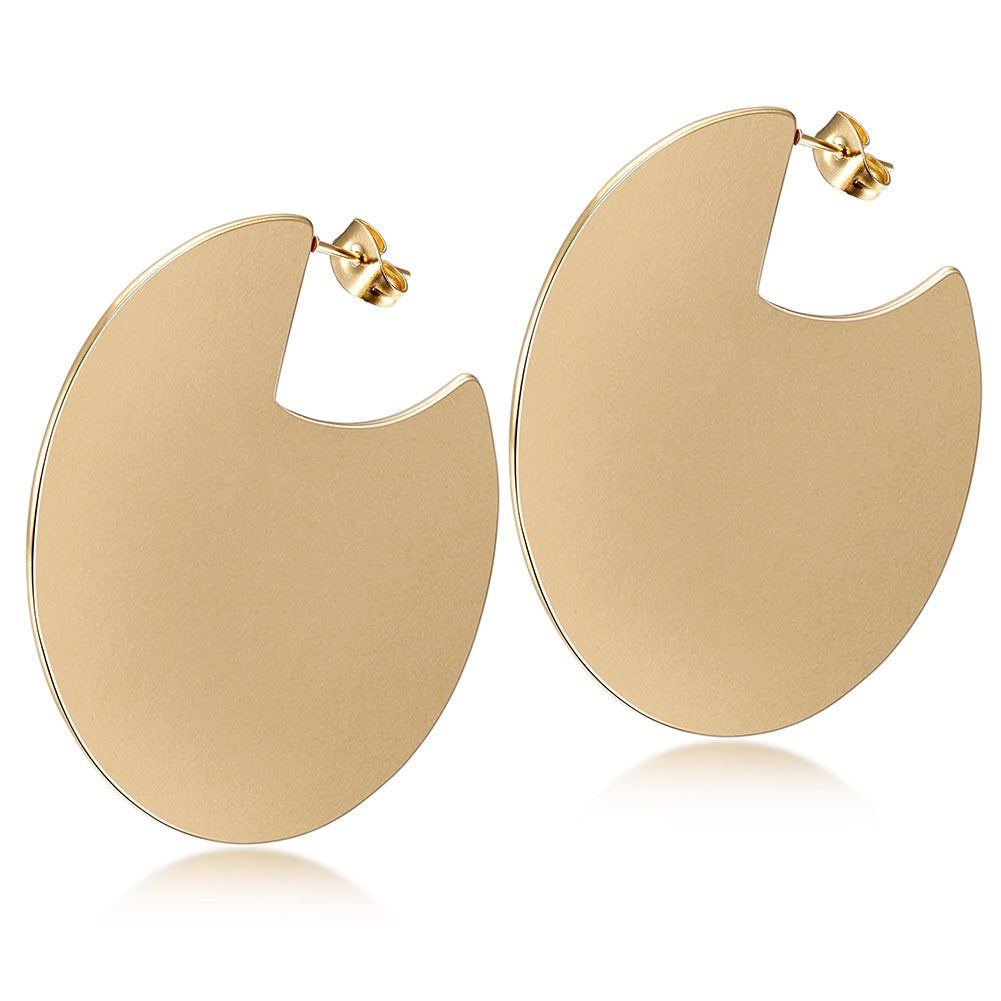 Irregular circular earrings-SCE295STGC