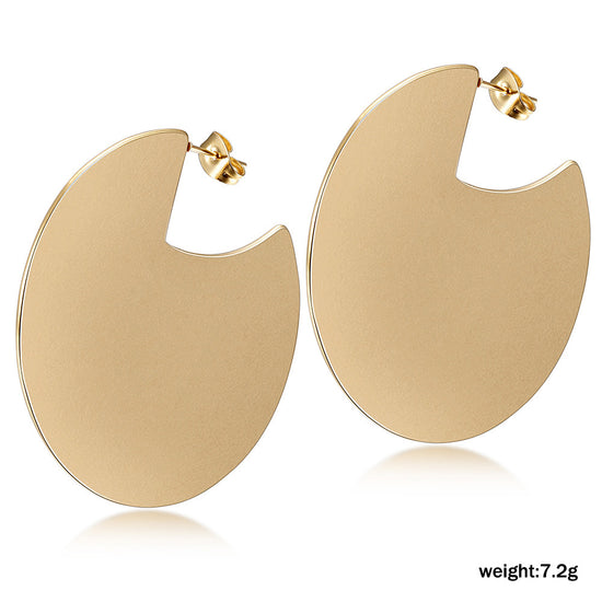 Irregular circular earrings-SCE295STGC