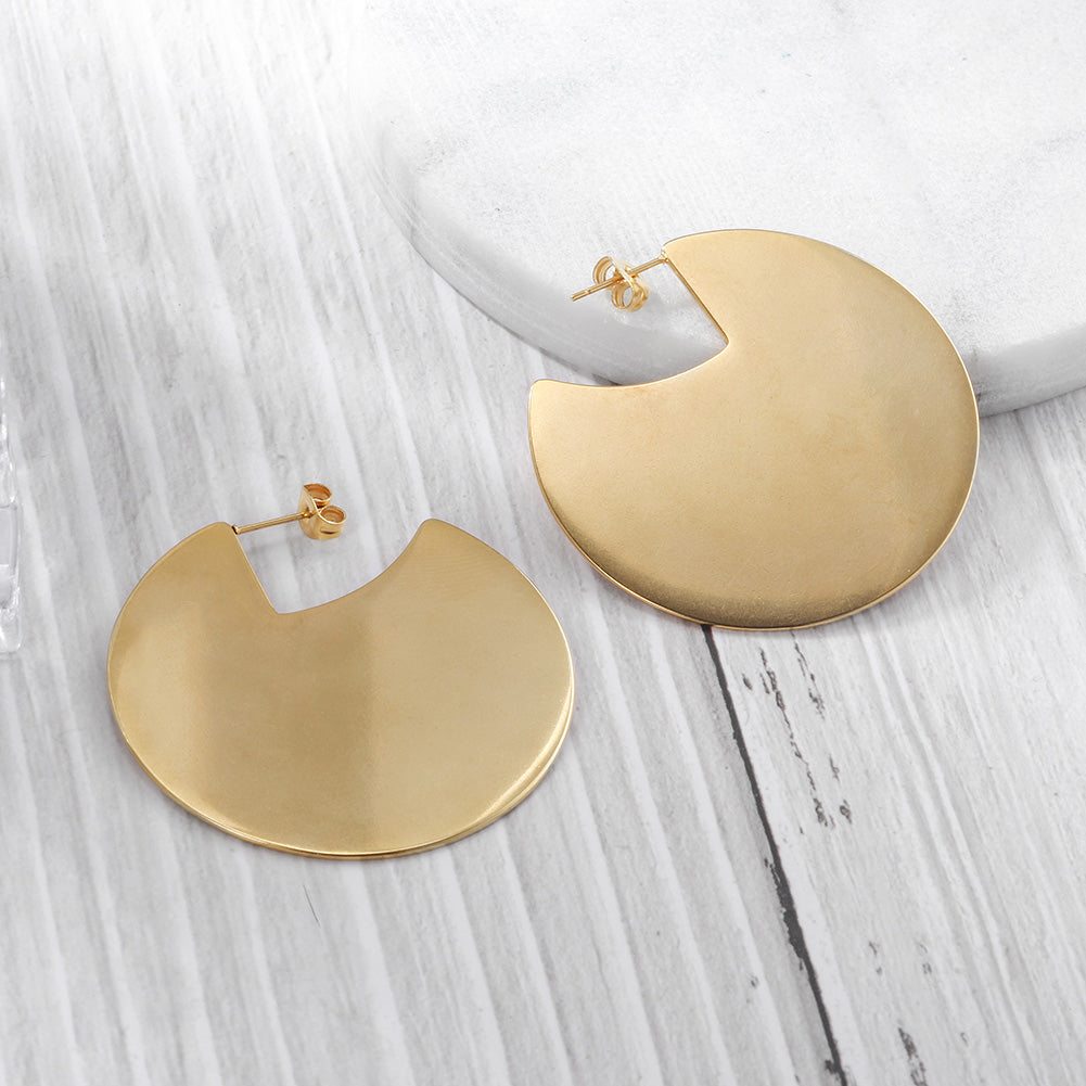 Irregular circular earrings-SCE295STGC
