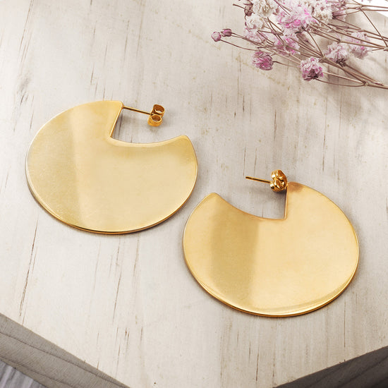 Irregular circular earrings-SCE295STGC