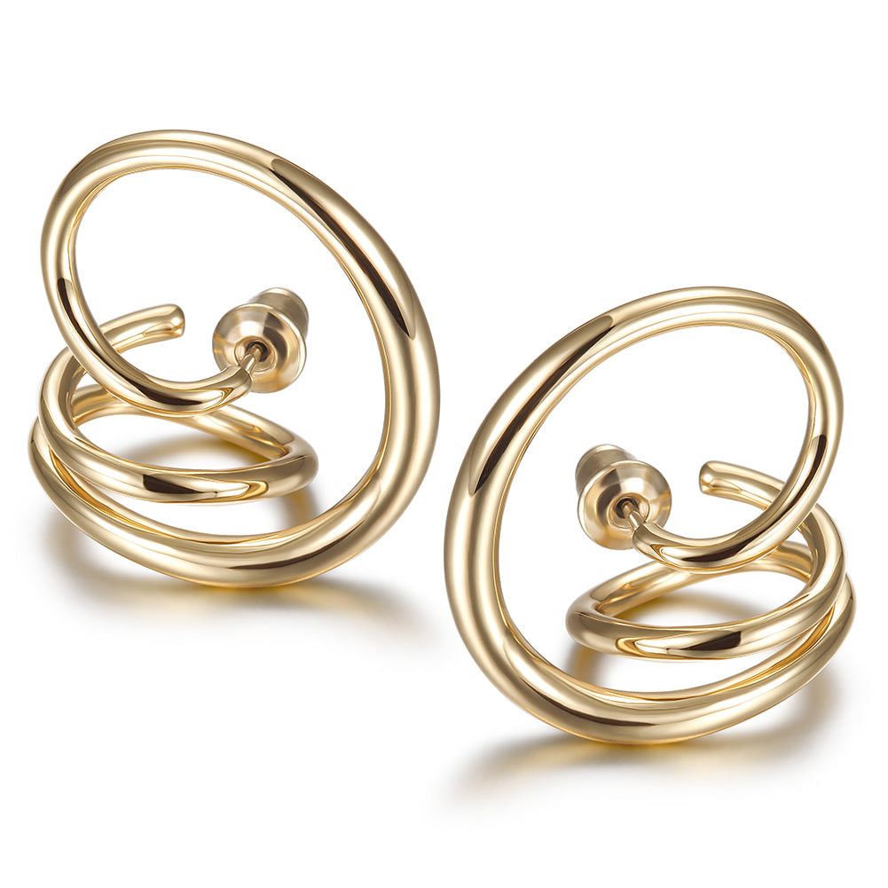 Twisted Circle Earrings-SCE300STGC