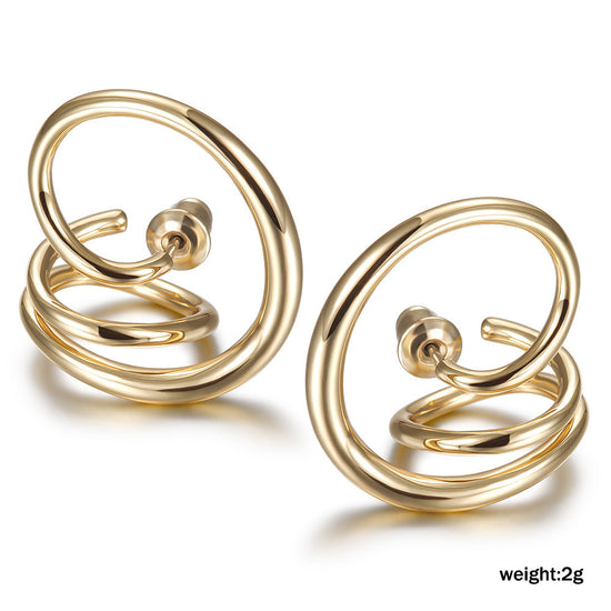 Twisted Circle Earrings-SCE300STGC