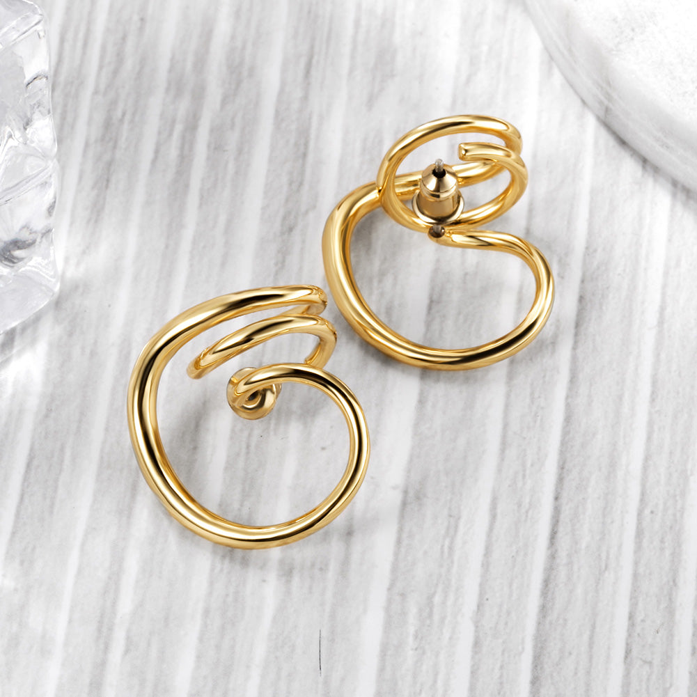 Twisted Circle Earrings-SCE300STGC