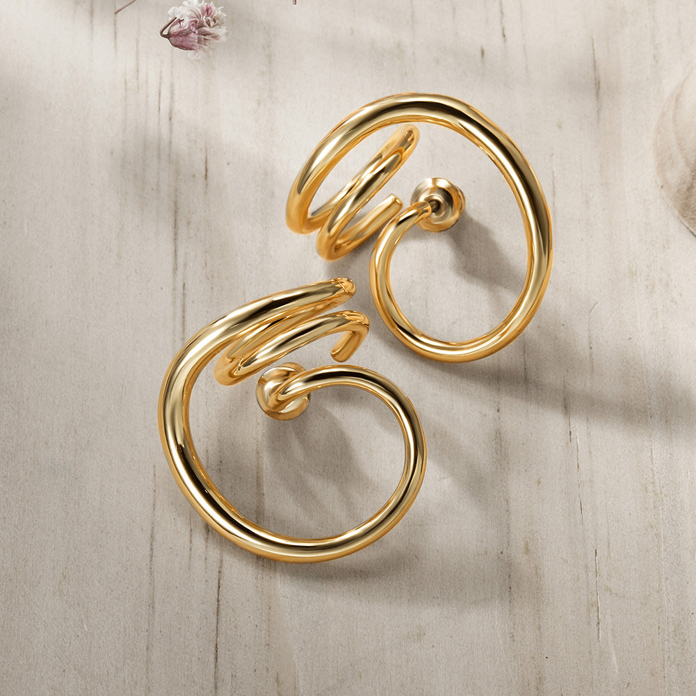 Twisted Circle Earrings-SCE300STGC