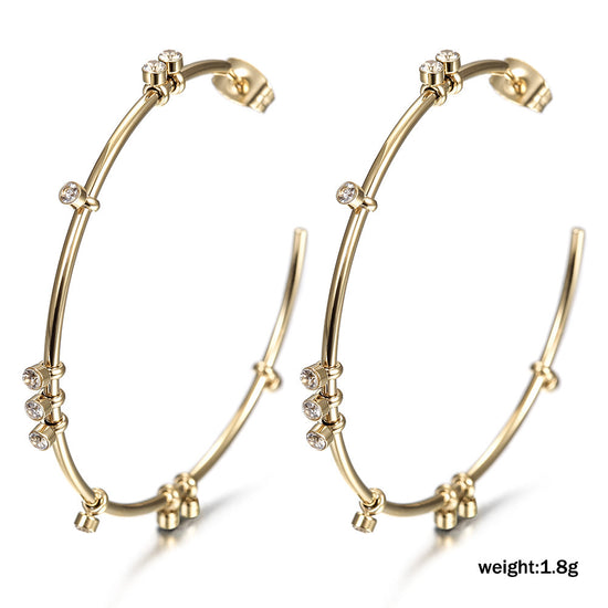 Exaggerated large C zircon earrings-SCE303ST