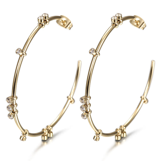 Exaggerated large C zircon earrings-SCE303ST