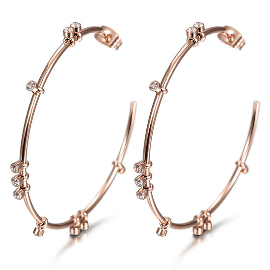 Exaggerated large C zircon earrings-SCE303ST